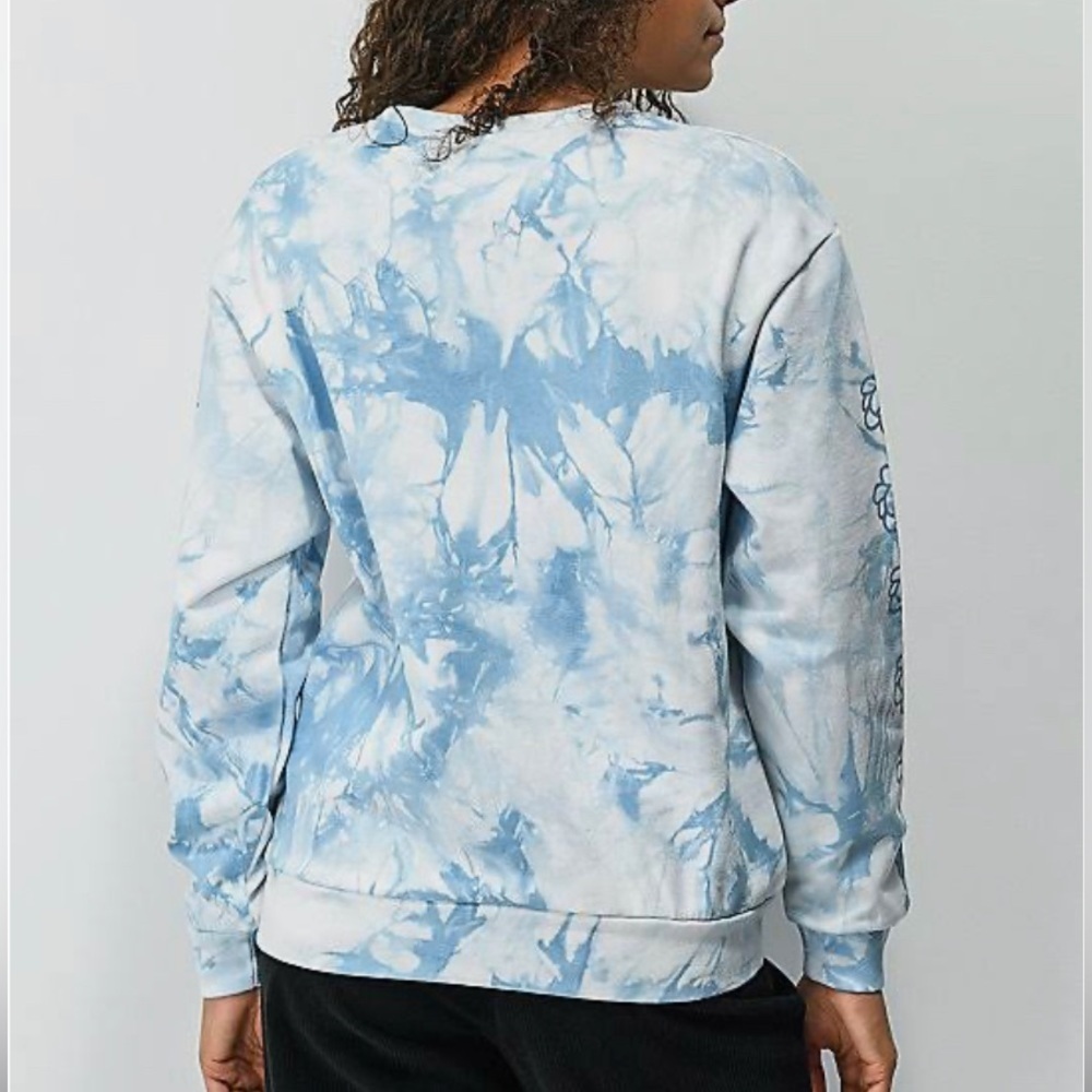 Petals and Peacocks Peace & Petals Blue Tie Dye Crewneck Sweatshirt - Picture 3 of 7